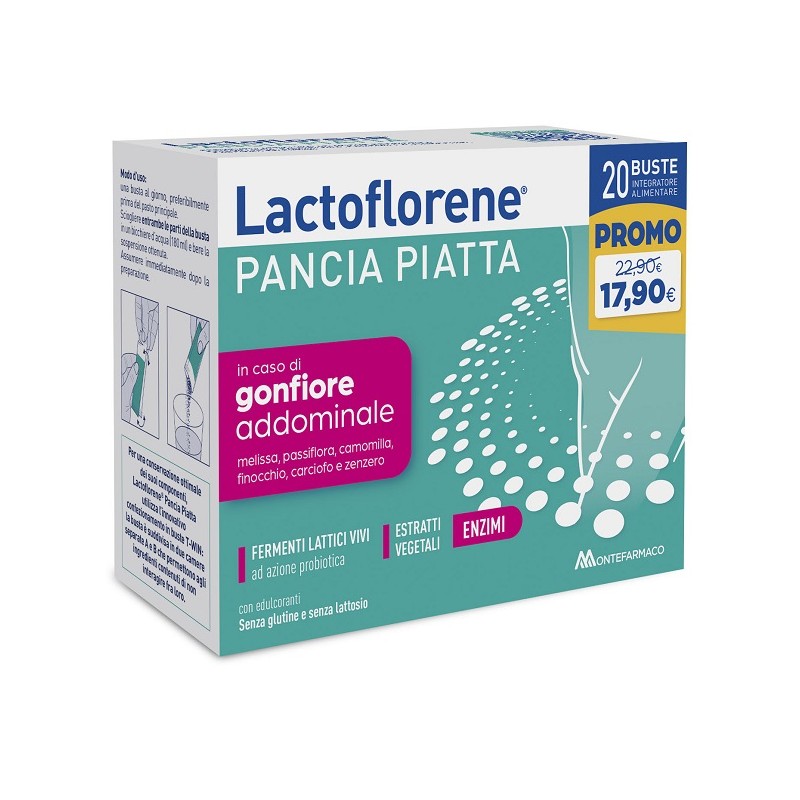 Lactoflorene Pancia Piatta per Gonfiore Addominale e Digestione 20 Bustine Lactoflorene Pancia Piatta per Gonfiore Addominale e Digestione 20 Bustine