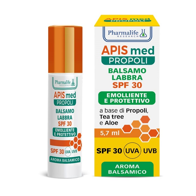 Apis Med Propoli Balsamo Labbra per Protezione Labbra SPF 30 Stick 5,7 ml Apis Med Propoli Balsamo Labbra per Protezione Labbra SPF 30 Stick 5,7 ml