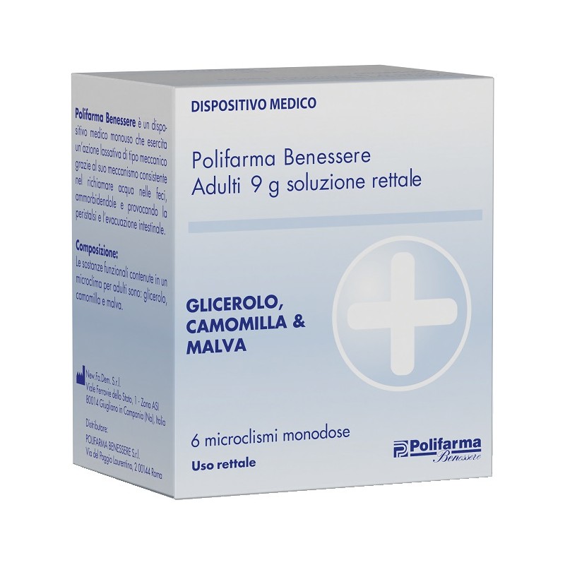 Microclismi con Glicerolo Polifarma Benessere per Stipsi 6 Pezzi Microclismi con Glicerolo Polifarma Benessere per Stipsi 6 Pezzi