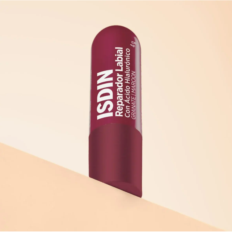 Isdin Reparador Labial con Acido Ialuronico Balsamo Labbra Colore Borgogna Stick 4g Isdin Reparador Labial con Acido Ialuronico Balsamo Labbra Colore Borgogna Stick 4g