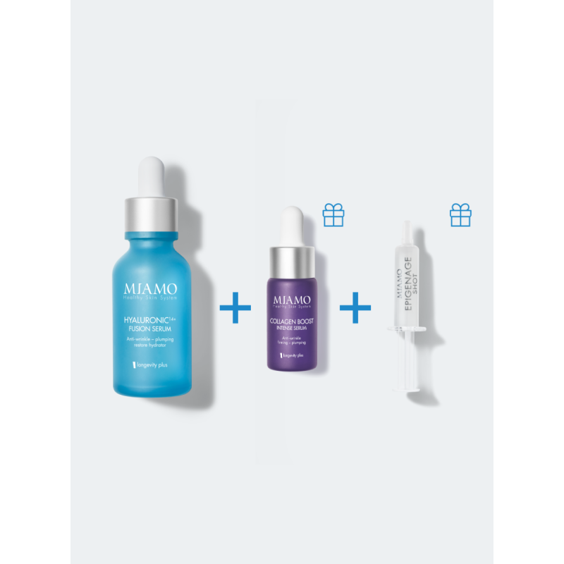 Miamo Plump & Fill Antirughe Hyaluronic 14+ Siero 30ml + Collagen Boost 10ml + Epigenage Shot 1ml