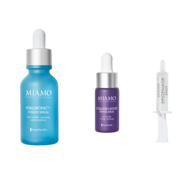 Miamo cofanetto con Hyaluronic 14+ Siero 30ml + Collagen Boost 10ml + Epigenage Shot 1ml
