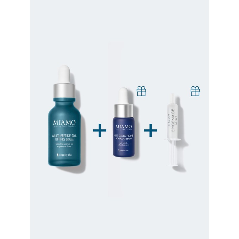Miamo Lift & Aox Multi Peptide Siero 30ml + GF5 Glutatione Siero 10ml + Epigenage Shot 1ml
