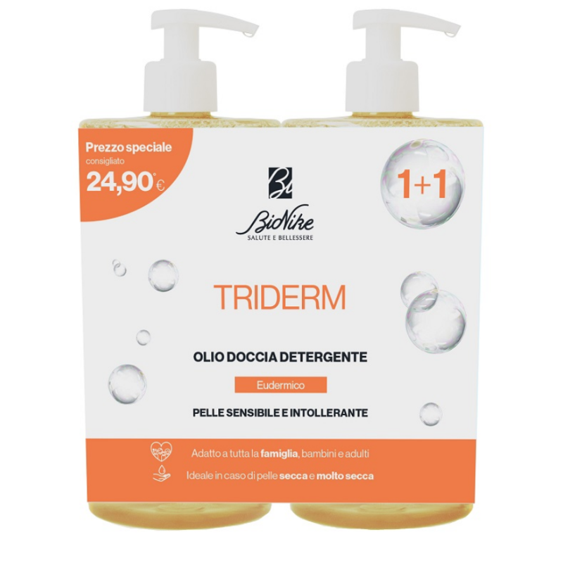 2 confezioni di Bionike Triderm Olio Doccia Detergente per Pelle Sensibile 750ml 2 confezioni di Bionike Triderm Olio Doccia Detergente per Pelle Sensibile 750ml