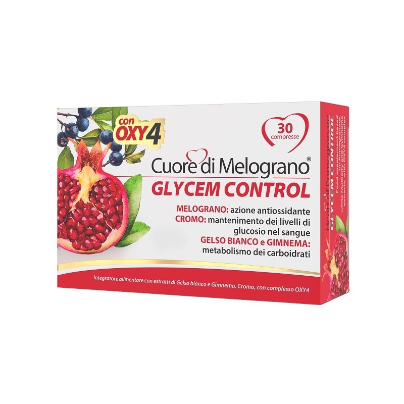 Cuore di Melograno Glycem integratore per metabolismo glucidico e glicemia 30 compresse Cuore di Melograno Glycem integratore per metabolismo glucidico e glicemia 30 compresse