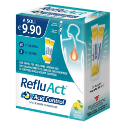 confezione di RefluAct Acid Control Integratore Controllo Acidità Gastrica e Reflusso 20 Stick confezione di RefluAct Acid Control Integratore Controllo Acidità Gastrica e Reflusso 20 Stick