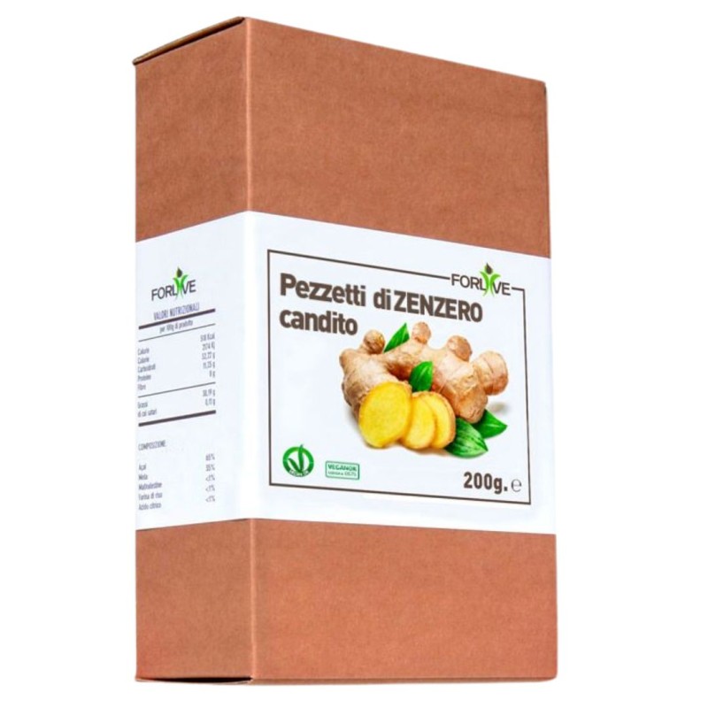 confezione di Forlive Zenzero in Pezzi Candito 200g confezione di Forlive Zenzero in Pezzi Candito 200g