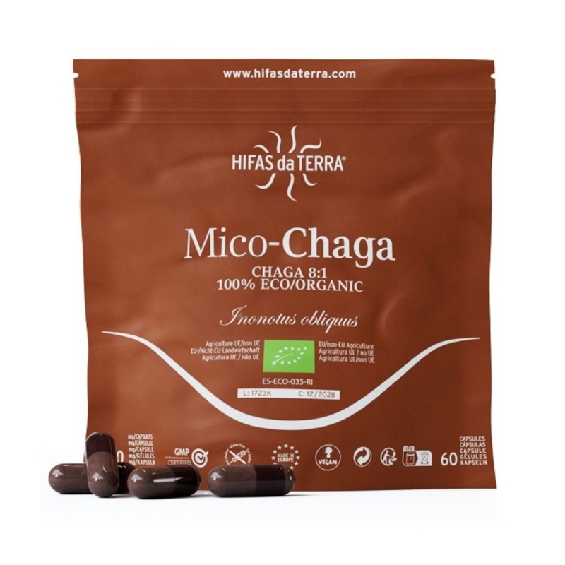 Formato di Hifas Mico-Chaga Refill Ricarica per Sistema Immunitario e Antiossidante 60 Capsule Vegetali