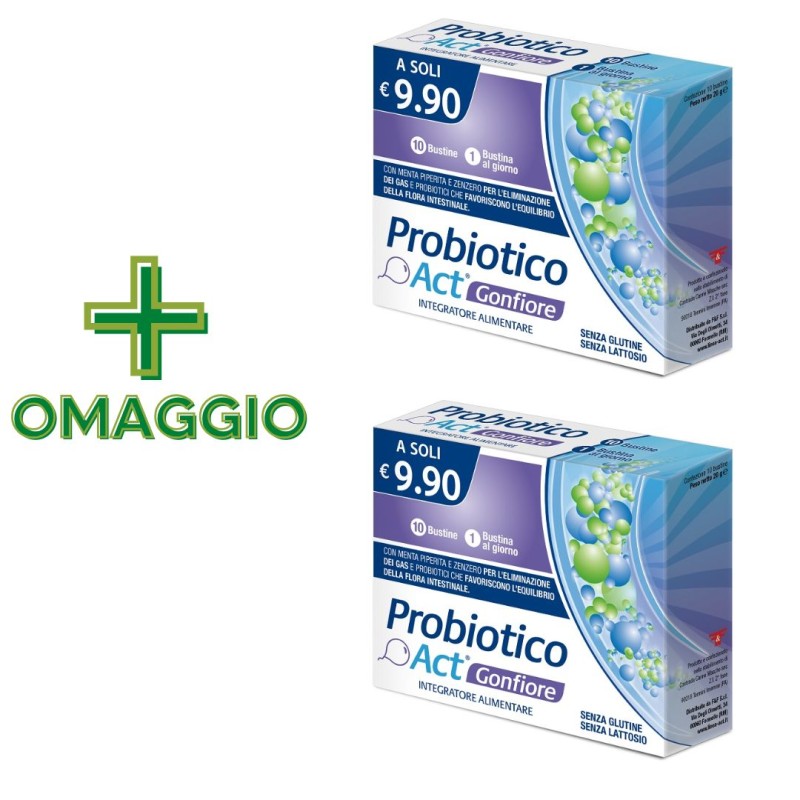 confezione di Probiotico Act Gonfiore Integratore per Disturbi Intestinali 20 Bustine