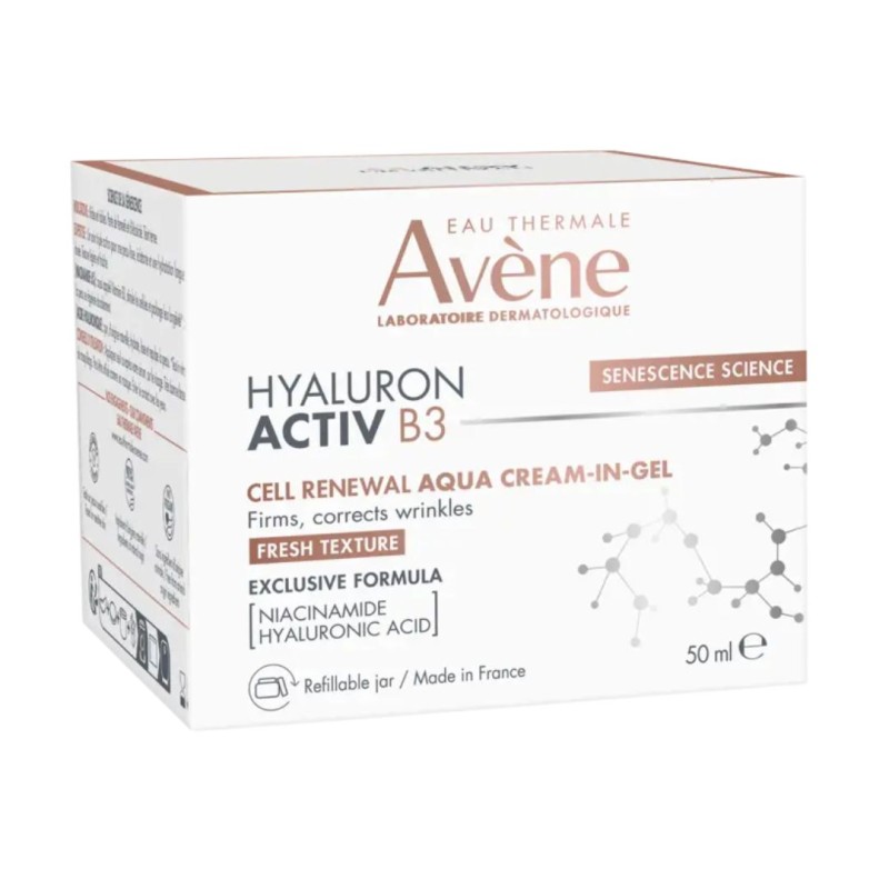 Flacone Avène Activ B3 Aqua Gel Crema Rigenerazione Cellulare 3in1 Acido Ialuronico