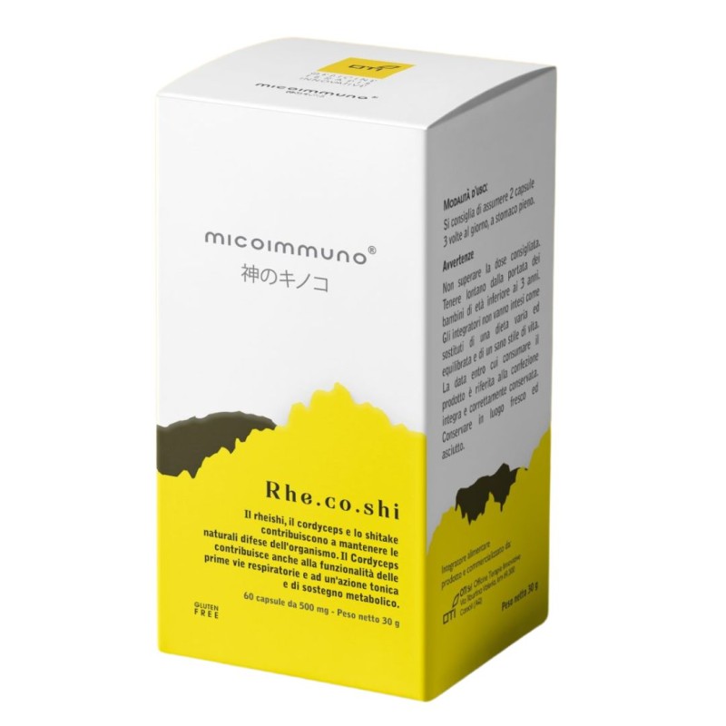 confezione di Oti Rhe Co Shi Micoimmuno Integratore per Difese Immunitarie 60 Capsule