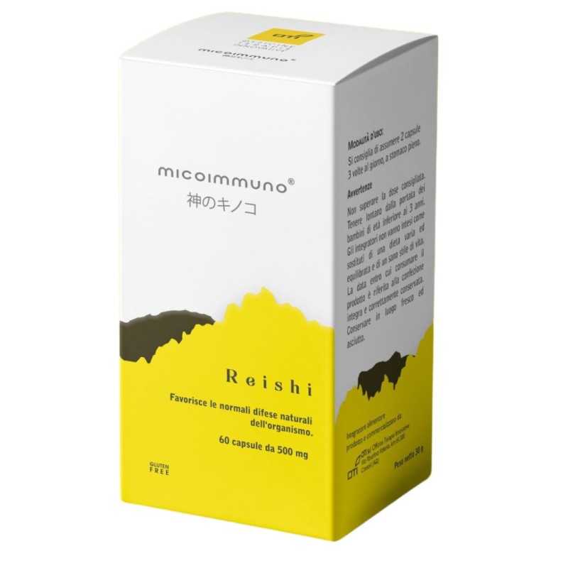 confezione di Oti Reishi Micoimmuno Integratore per Difese Immunitarie 60 Capsule confezione di Oti Reishi Micoimmuno Integratore per Difese Immunitarie 60 Capsule