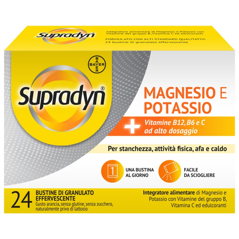 Formato di Supradyn Magnesio e Potassio Integratore Vitamine e Minerali 24 Bustine Formato di Supradyn Magnesio e Potassio Integratore Vitamine e Minerali 24 Bustine