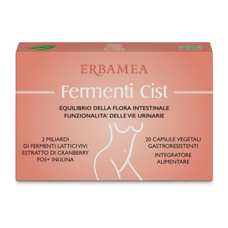 Formato di Erbamea Fermenti Cisti Integratore Alimentare di Fermenti Lattici 2 Miliardi 20 Capsule Vegetali Formato di Erbamea Fermenti Cisti Integratore Alimentare di Fermenti Lattici 2 Miliardi 20 Capsule Vegetali