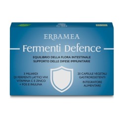 Formato di Erbamea Fermenti Defence Integratore di Fermenti Lattici Vivi 3 Miliardi con Vitamina C e Zinco 20 Capsule Formato di Erbamea Fermenti Defence Integratore di Fermenti Lattici Vivi 3 Miliardi con Vitamina C e Zinco 20 Capsule