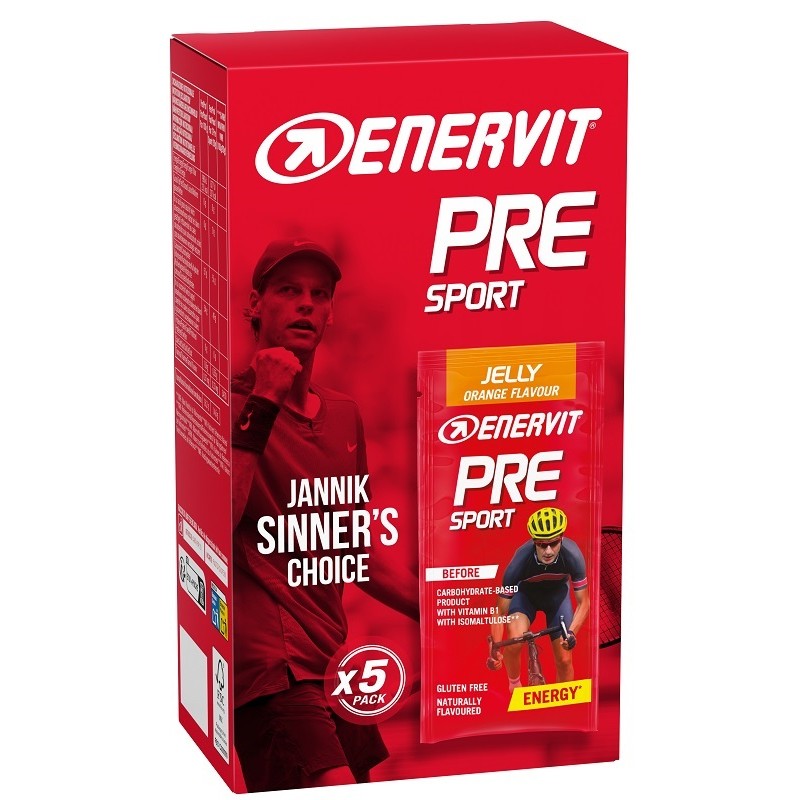 Formato di Enervit Sport Pre Sport Jelly Orange per Energia Pre-Allenamento 5 Bustine da 45g Formato di Enervit Sport Pre Sport Jelly Orange per Energia Pre-Allenamento 5 Bustine da 45g