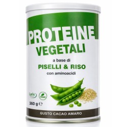 barattolo di Larix Proteine Vegetali Integratore Massa Muscolare Cacao 360g
