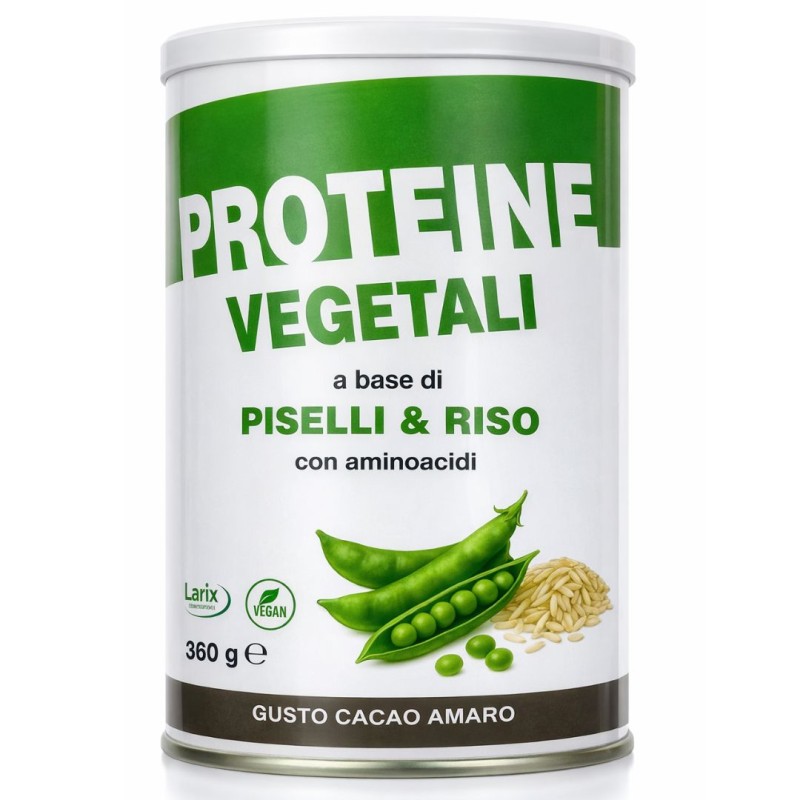 barattolo di Larix Proteine Vegetali Integratore Massa Muscolare Cacao 360g barattolo di Larix Proteine Vegetali Integratore Massa Muscolare Cacao 360g