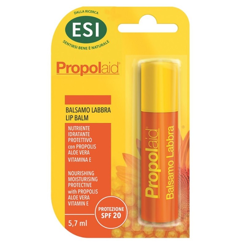 confezione di Esi Propolaid Balsamo Labbra SPF20 Nutriente e Idratante Stick 5,7g confezione di Esi Propolaid Balsamo Labbra SPF20 Nutriente e Idratante Stick 5,7g