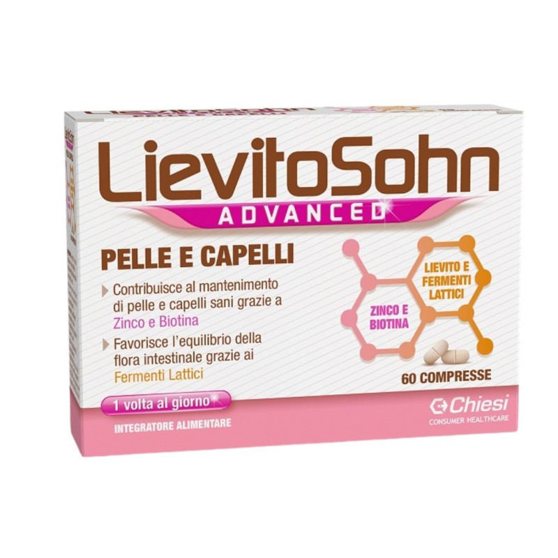 Scatola LievitoSohn Advanced Integratore per Pelle e Capelli 60 Compresse Scatola LievitoSohn Advanced Integratore per Pelle e Capelli 60 Compresse