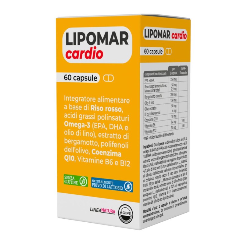 Formato di Lipomar Cardio Integratore per Cuore con Riso Rosso 60 Capsule Formato di Lipomar Cardio Integratore per Cuore con Riso Rosso 60 Capsule