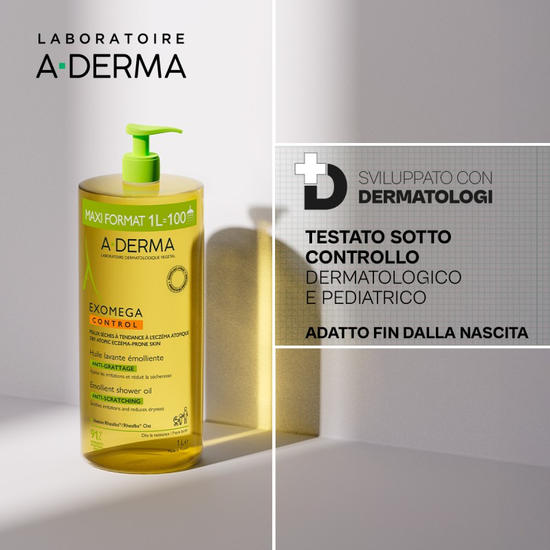 A-Derma Exomega Control Olio Lavante Emolliente Viso e Corpo 1000ml A-Derma Exomega Control Olio Lavante Emolliente Viso e Corpo 1000ml