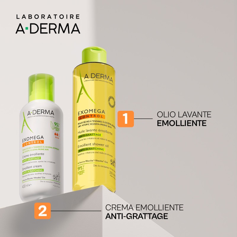 A-Derma Exomega Control Olio Lavante Emolliente per Detersione Delicata 200ml A-Derma Exomega Control Olio Lavante Emolliente per Detersione Delicata 200ml