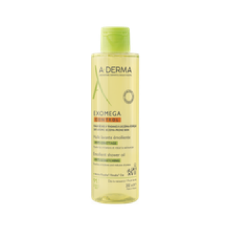 flacone di A-Derma Exomega Control Olio Lavante Emolliente per Detersione Delicata 200ml flacone di A-Derma Exomega Control Olio Lavante Emolliente per Detersione Delicata 200ml