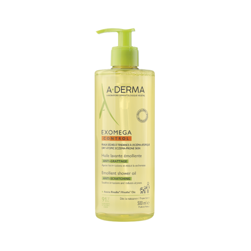 flacone A-Derma Exomega Control Olio Lavante Emolliente per Pelli Sensibili 500 ml flacone A-Derma Exomega Control Olio Lavante Emolliente per Pelli Sensibili 500 ml