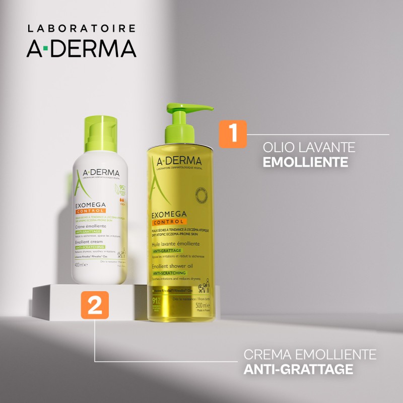 A-Derma Exomega Control Olio Lavante Emolliente per Pelli Sensibili 500 ml A-Derma Exomega Control Olio Lavante Emolliente per Pelli Sensibili 500 ml