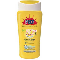 flacone di Prep Latte Solare per Viso e Corpo SPF50 Resistente all'Acqua 200ml flacone di Prep Latte Solare per Viso e Corpo SPF50 Resistente all'Acqua 200ml