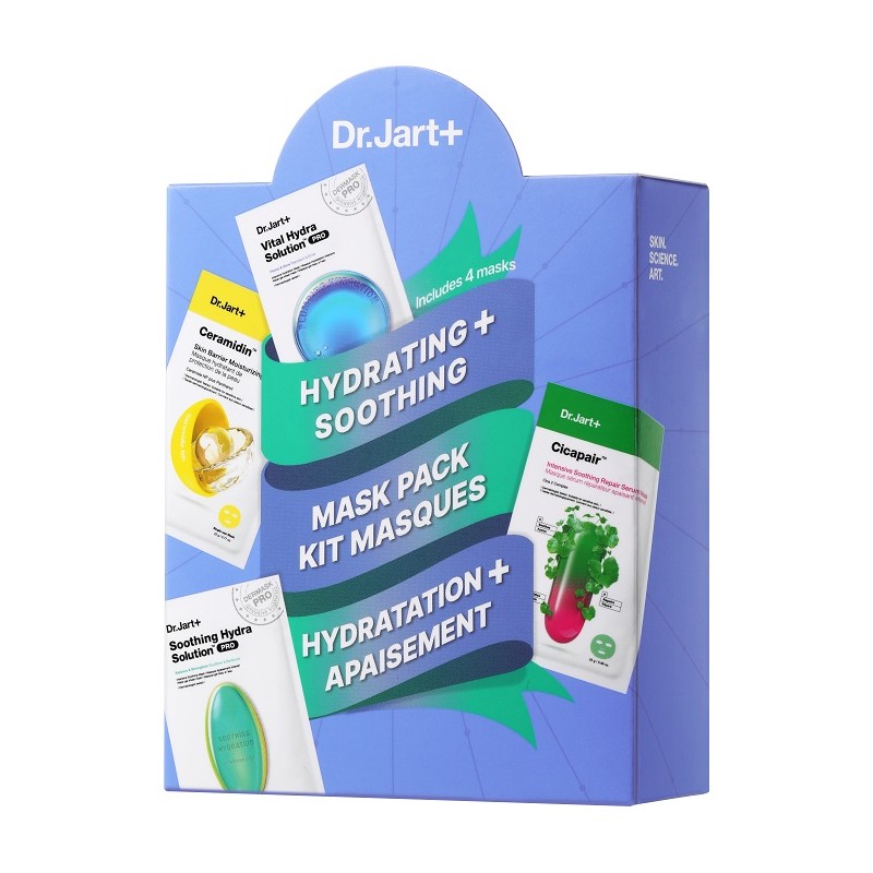 Dr Jart Mask Set Dermask Soothing Hydra Solution Pro per Idratazione e Riparazione 4 Maschere Monouso Dr Jart Mask Set Dermask Soothing Hydra Solution Pro per Idratazione e Riparazione 4 Maschere Monouso