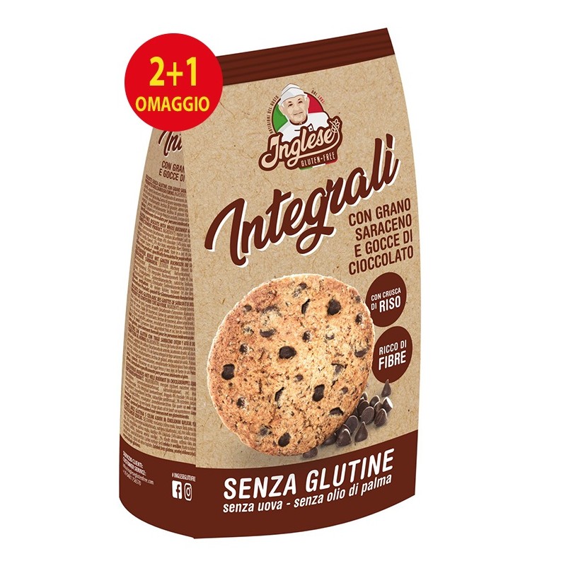 Inglese Biscotti integrali grano saraceno cioccolato per dieta senza glutine 3 x 300g Inglese Biscotti integrali grano saraceno cioccolato per dieta senza glutine 3 x 300g