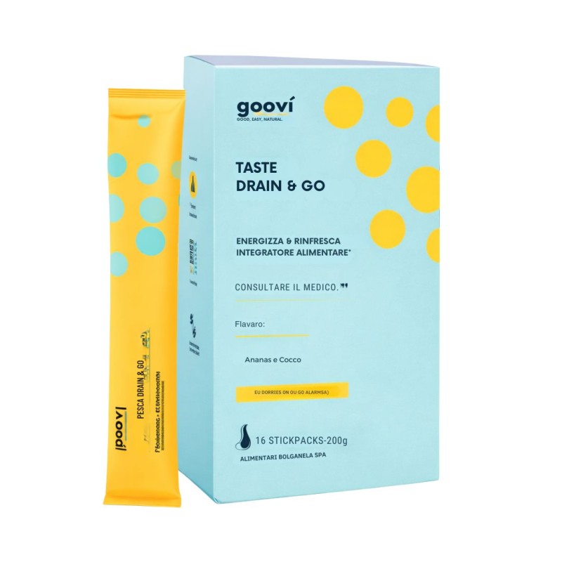 Scatola Goovi Integratore Drenante Energizzante Ananas e Cocco 16 Stick Scatola Goovi Integratore Drenante Energizzante Ananas e Cocco 16 Stick
