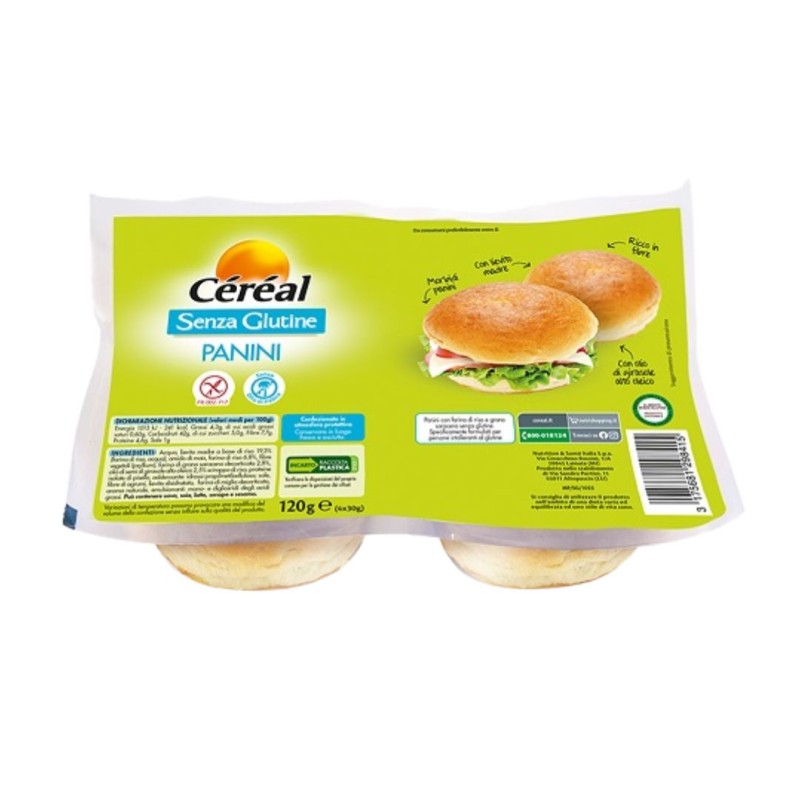 Confezione Nutrition & Santè Cereal Panini Senza Glutine 4 Pezzi da 30g Confezione Nutrition & Santè Cereal Panini Senza Glutine 4 Pezzi da 30g