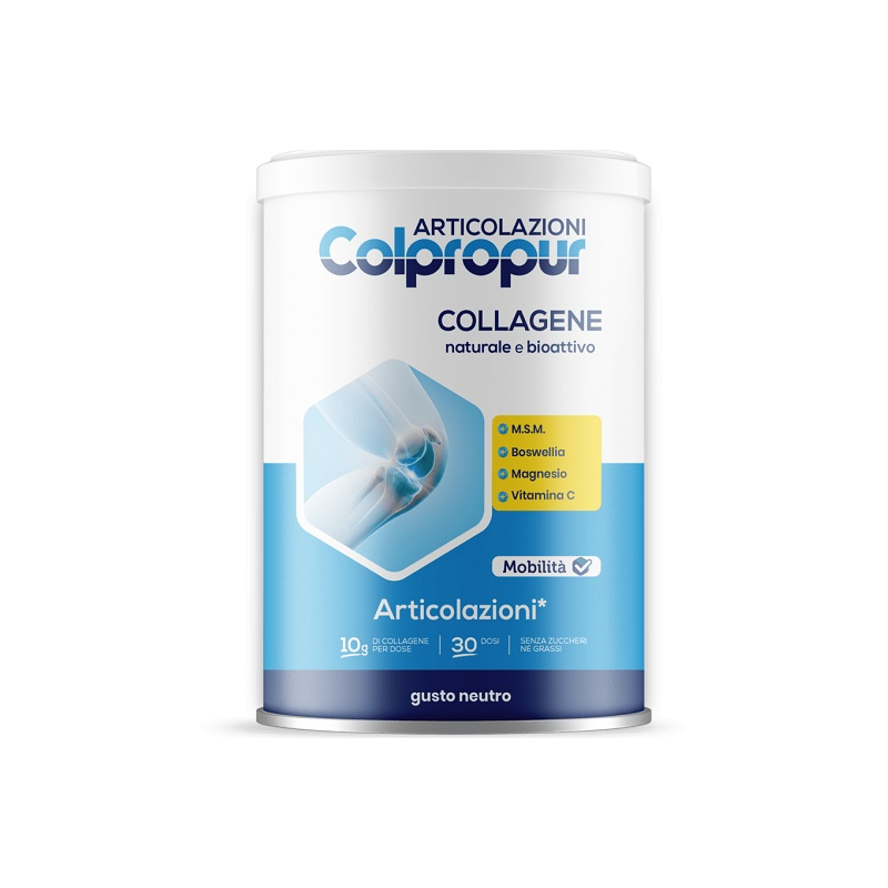barattolo di Colpropur Articolazioni Integratore per Articolazioni con Collagene 336gr