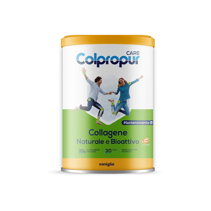 barattolo di Colpropur Care Integratore per Articolazioni con Collagene Gusto Vaniglia 300gr barattolo di Colpropur Care Integratore per Articolazioni con Collagene Gusto Vaniglia 300gr