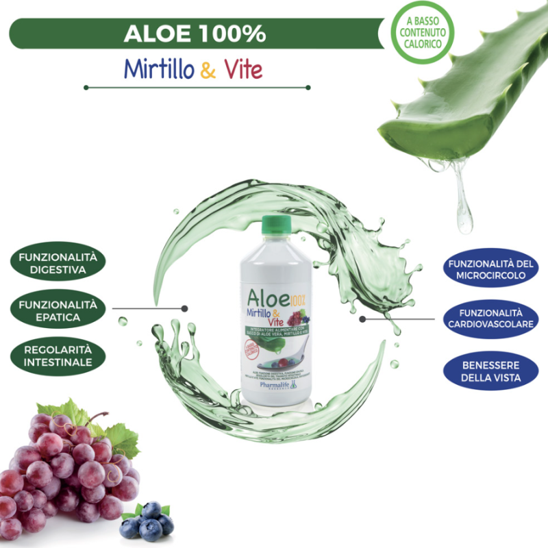 Pharmalife Research Aloe 100% Mirtillo e Vite Integratore per Depurazione 1 Litro Pharmalife Research Aloe 100% Mirtillo e Vite Integratore per Depurazione 1 Litro
