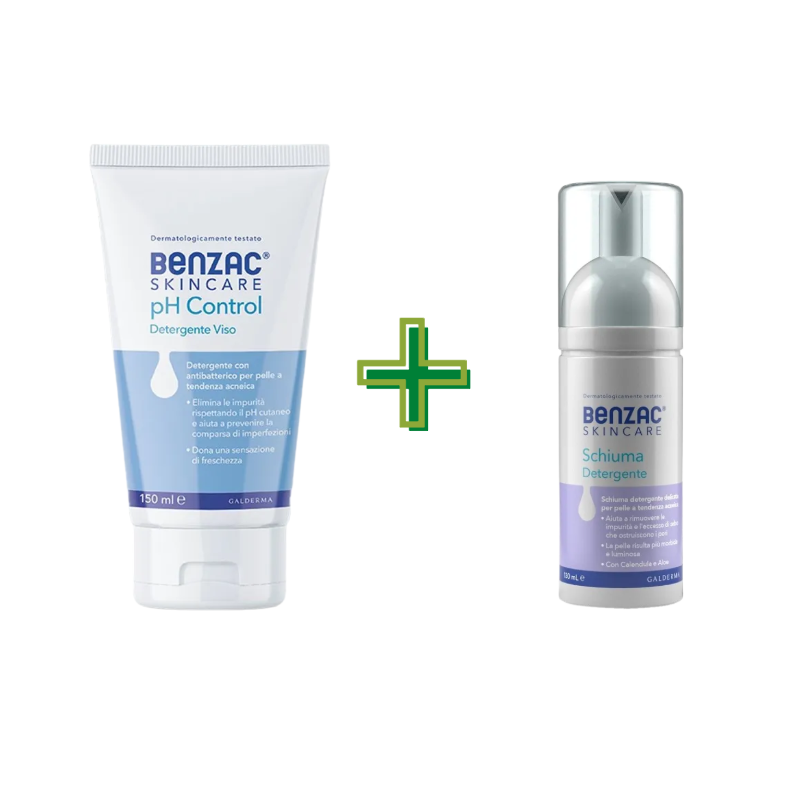 foto di Benzac Skincare Ph Control Detergente Viso Pelle Acneica 150ml + Schiuma Detergente 130ml foto di Benzac Skincare Ph Control Detergente Viso Pelle Acneica 150ml + Schiuma Detergente 130ml