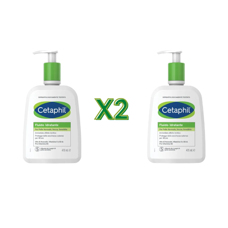 2 Confezioni di Cetaphil Fluido Idratante per Corpo 470ml 2 Confezioni di Cetaphil Fluido Idratante per Corpo 470ml