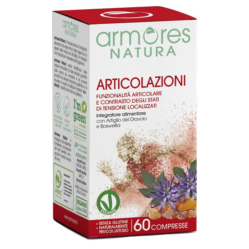 confezione di Armores Natura Integratore per Articolazioni 60 Compresse