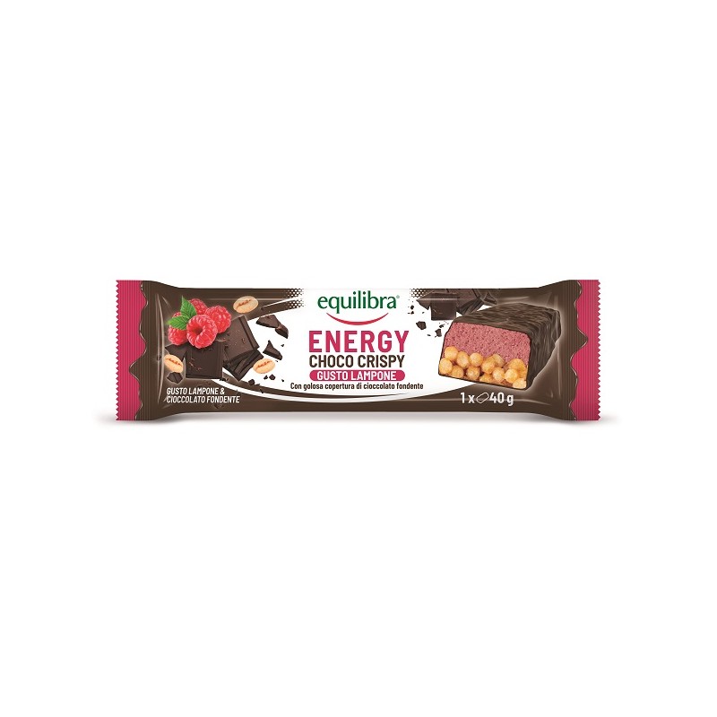 Equilibra Energy Lampone & Cioccolato Fondente barretta energetica con magnesio 40g Equilibra Energy Lampone & Cioccolato Fondente barretta energetica con magnesio 40g