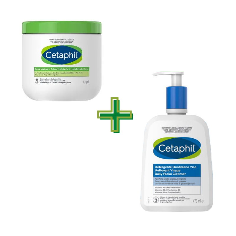 foto di Cetaphil Crema Idratante 450g + Detergente Quotidiano viso 237ml foto di Cetaphil Crema Idratante 450g + Detergente Quotidiano viso 237ml