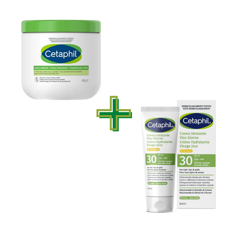 foto di Cetaphil Crema Idratante 450g + Crema Idratante SPF30 Viso 50ml