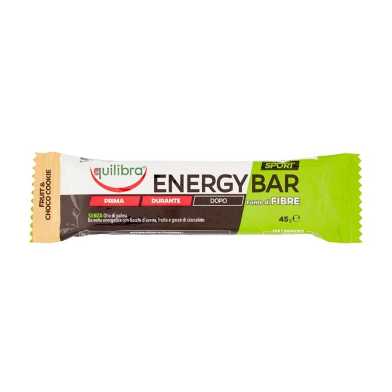 Confezione Equilibra Energy Fruit e Choco Cookie Barretta Energetica 45g Confezione Equilibra Energy Fruit e Choco Cookie Barretta Energetica 45g