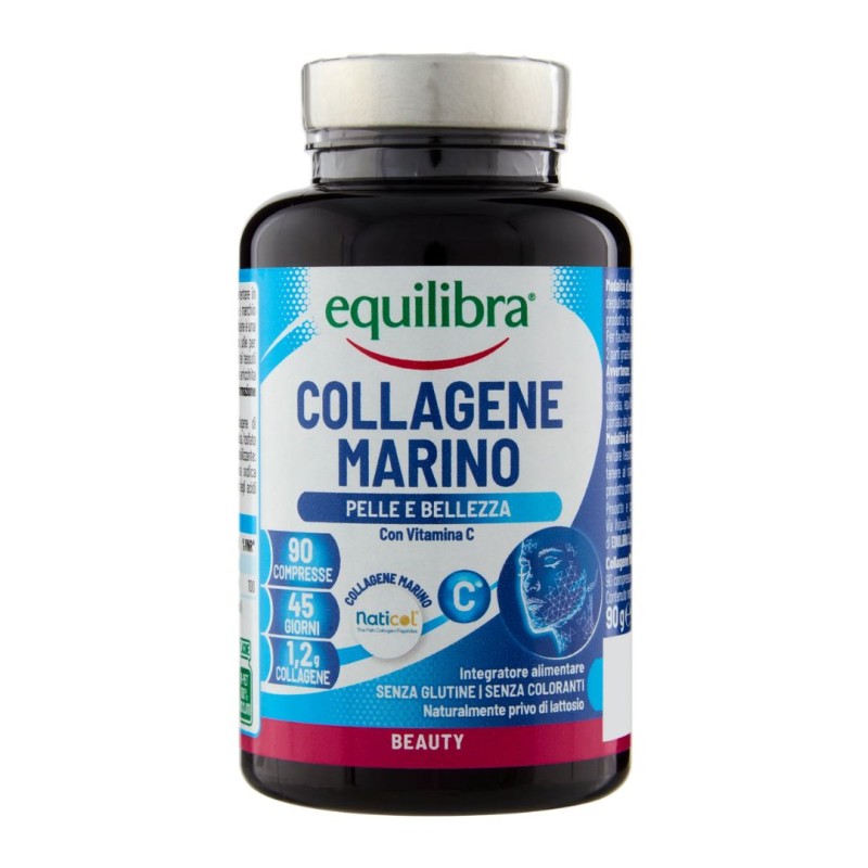 Flacone Equilibra Collagene Marino Integratore Pelle con Vitamina C 90 Compresse