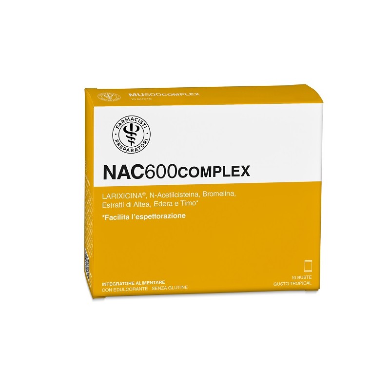 Unifarco Nac 600 Complex per Fluidità del Muco e Vie Respiratorie 10 Bustine da 3,8 g Unifarco Nac 600 Complex per Fluidità del Muco e Vie Respiratorie 10 Bustine da 3,8 g
