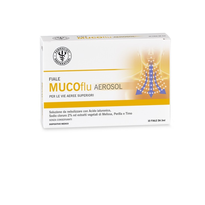 Unifarco Mucoflu Aerosol Soluzione Ipertonica per Vie Respiratorie 10 Fiale da 3 ml Unifarco Mucoflu Aerosol Soluzione Ipertonica per Vie Respiratorie 10 Fiale da 3 ml