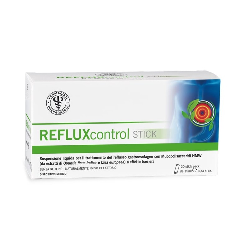 Unifarco Refluxcontrol Stick per Reflusso Gastroesofageo 20 Stick Monodose da 15 ml