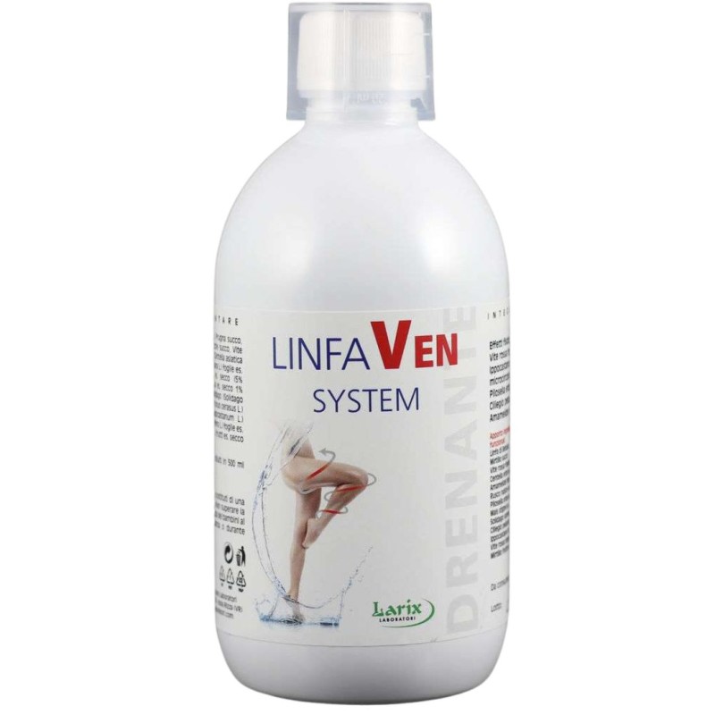barattolo di Larix Linfaven System Integratore Drenante per Gambe Gonfie e Pesanti 500ml